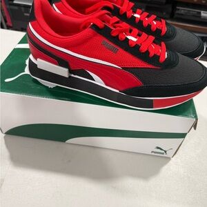 Puma Future Rider Radar Mens Size 10.5 Red , Black , and White New
